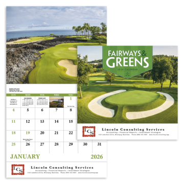 Fairways & Greens Wall Calendar - Stapled